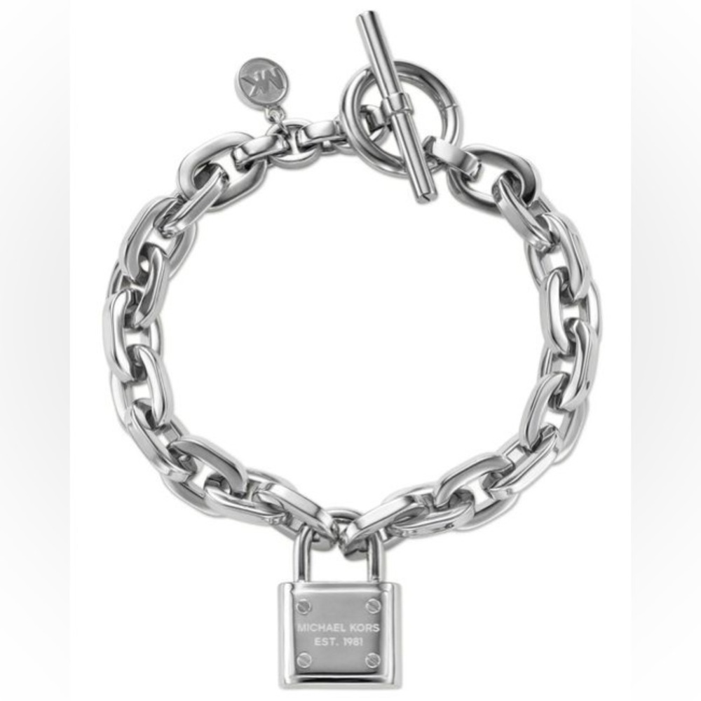 Michael Kors Silver Padlock Charm Bracelet (New in package)